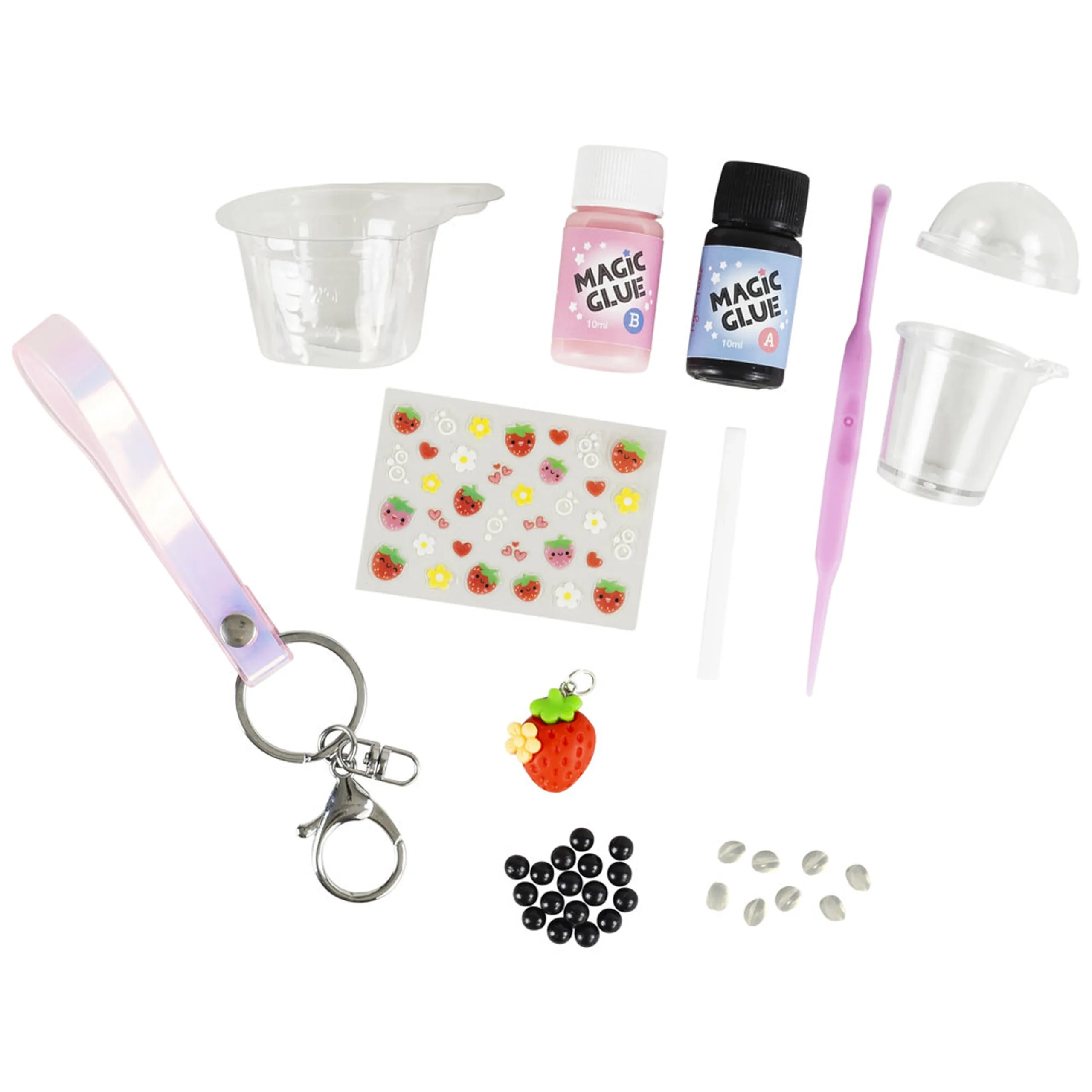 Bag Charm Kit - Strawberry Bubble Tea