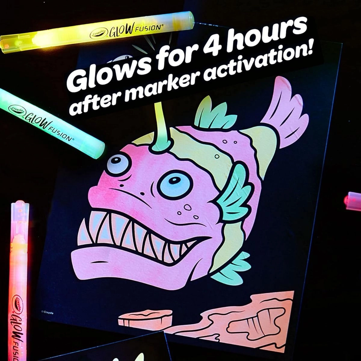 Deep Sea Creatures Glow Fusion - 5 Glow Markers (Red, Orange, Yellow, Green & Blue)