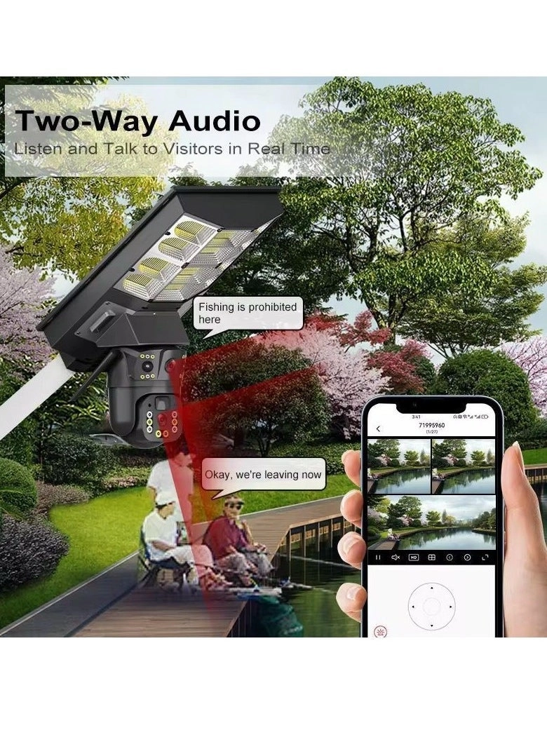 Solar Streetlight Dual Lens Security Camera 8MP