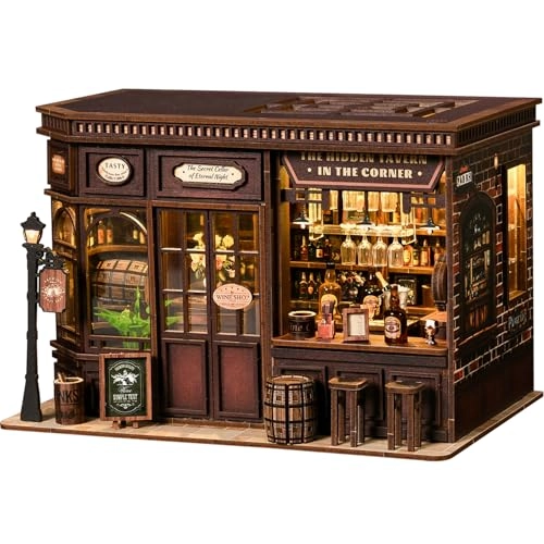 Miniature Tavern 3D Wooden Puzzle (AW03-001) - 1 pcs, LED