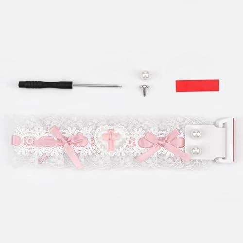 Custom Keyboard Straps - Pink White Lace