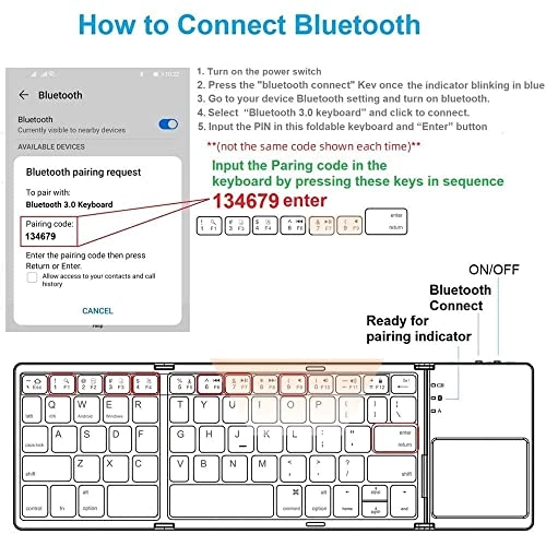 Ultra Thin Mini Foldable Keyboard - Wireless