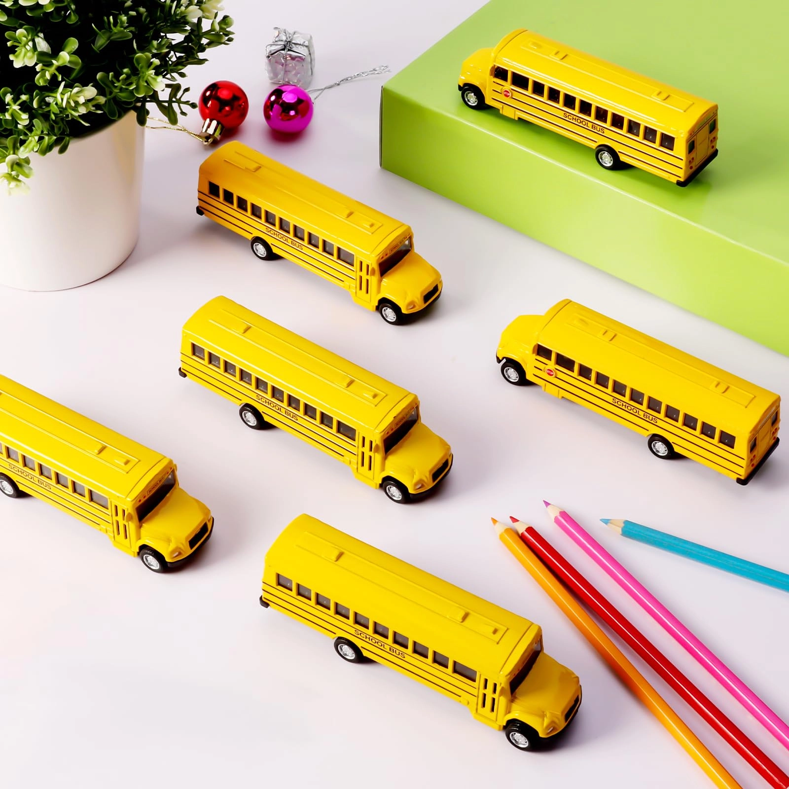 Pull Back School Bus - 2pcs