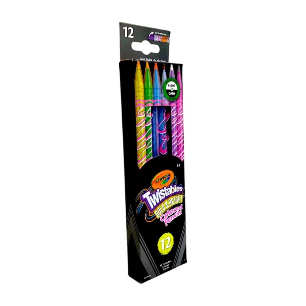 Bold & Bright Erasable Twistables Colored Pencils - 12pcs