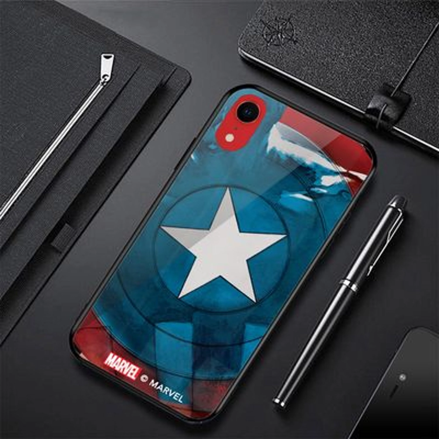 Watercolour Cap'S Sheild Back Case for iPhone XR