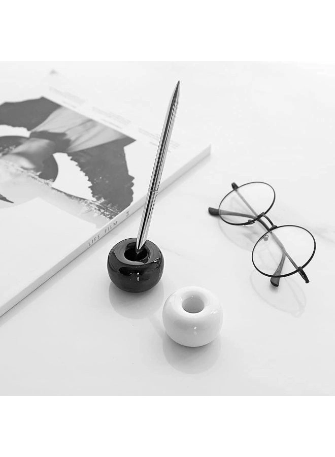 Ceramic Toothbrush Holder - 2-piece White+Black