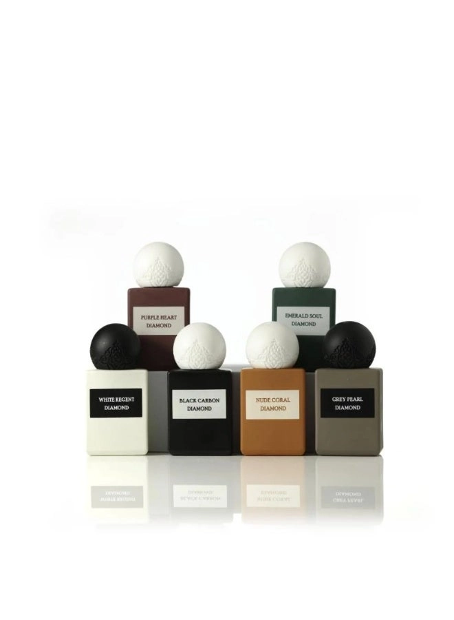 Black Carbon Diamond - 10ml Eau de Parfum + Emerald Soul Diamond + Gray Pearl Diamond + White Regent Diamond + Purple Heart Diamond + Nude Coral Diamond