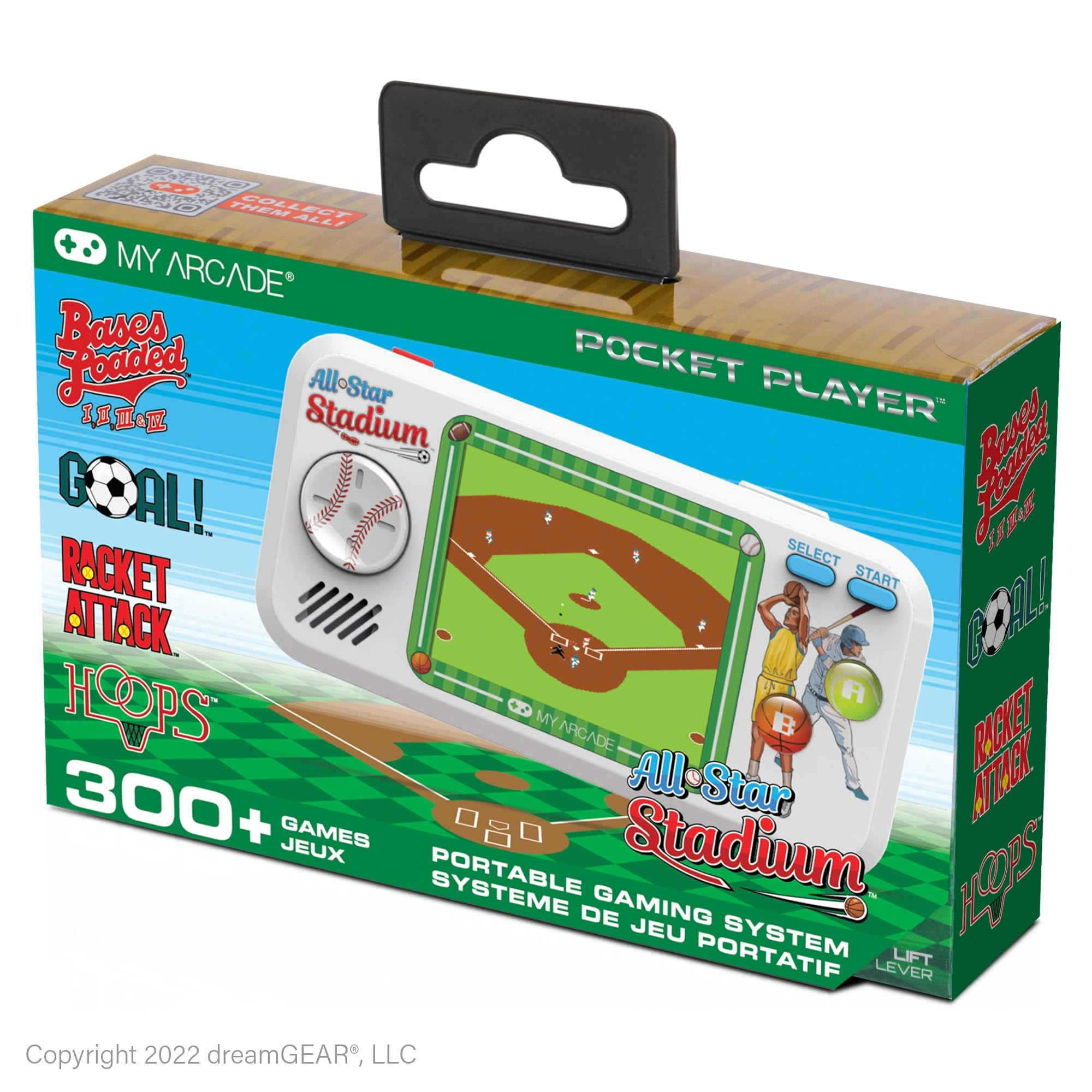 All-Star Arena Micro Player - 300 Games, Green/White (6.75-inch)