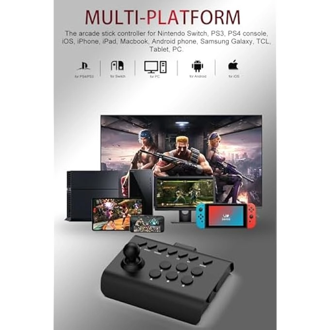 Arcade Fight Stick - iPhone iOS Android PC Nintendo Switch PS3 PS4
