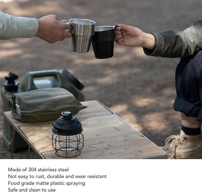Stackable Stainless Steel Coffee Mug - 4 pcs Set