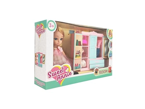 Sweet Annie Doll With Wardrobe - 6 Inches Blue Wardrobe Ages 3+