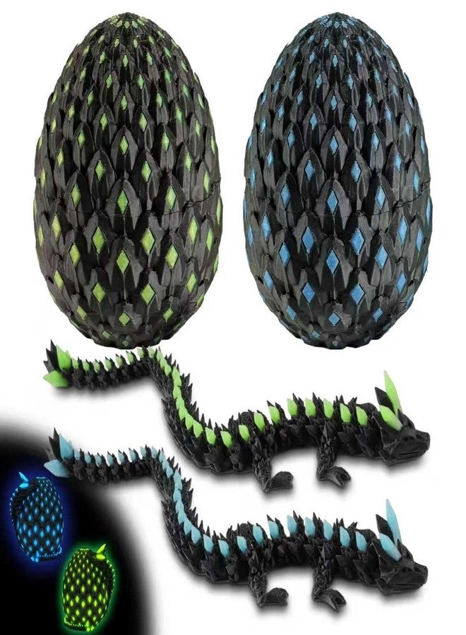 JOMBY 3D Printed Dragon - 2PCS Glow in The Dark UV Reactive