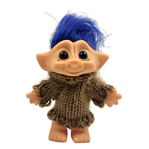 Good Luck Troll Dolls - 10cm Blue Hair W/Clothes