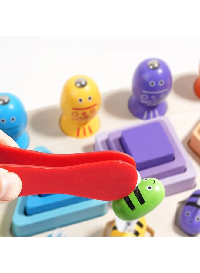 Wooden Fishing and Sorting Game