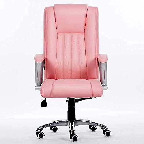 Desk Chair - PU Leather Brown High Back