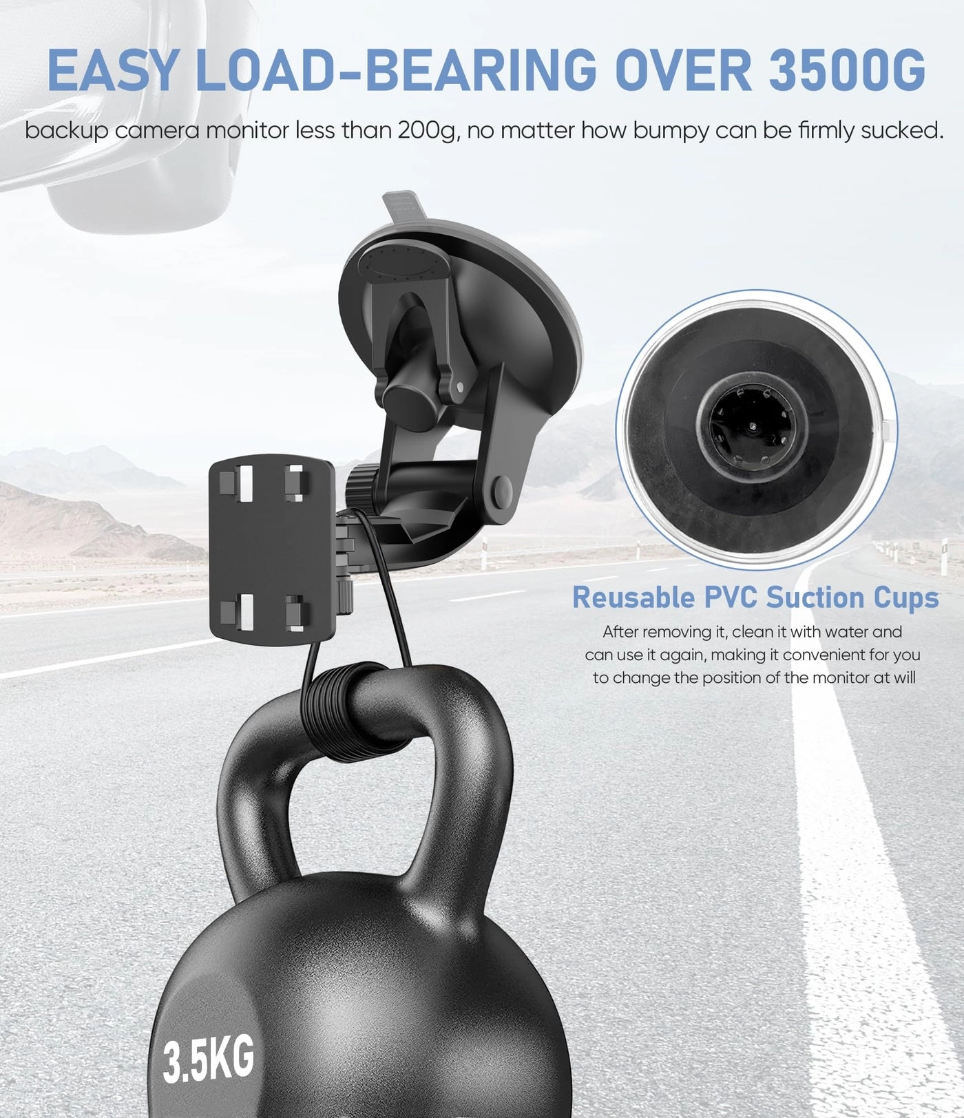 Windshield Mount - 4.3 Inch Suction Cup Bracket