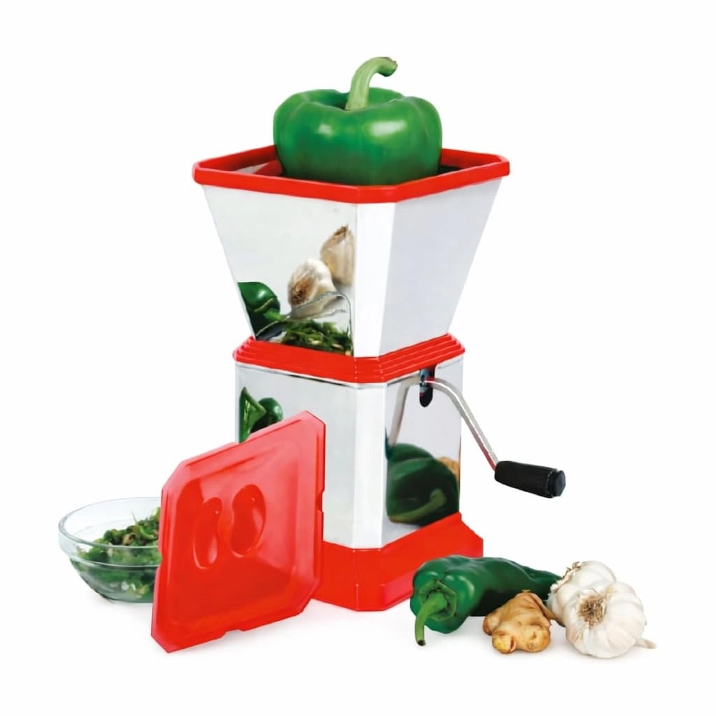 The Shrusti Manual Vegetable Cutter - Stainless Steel Red
