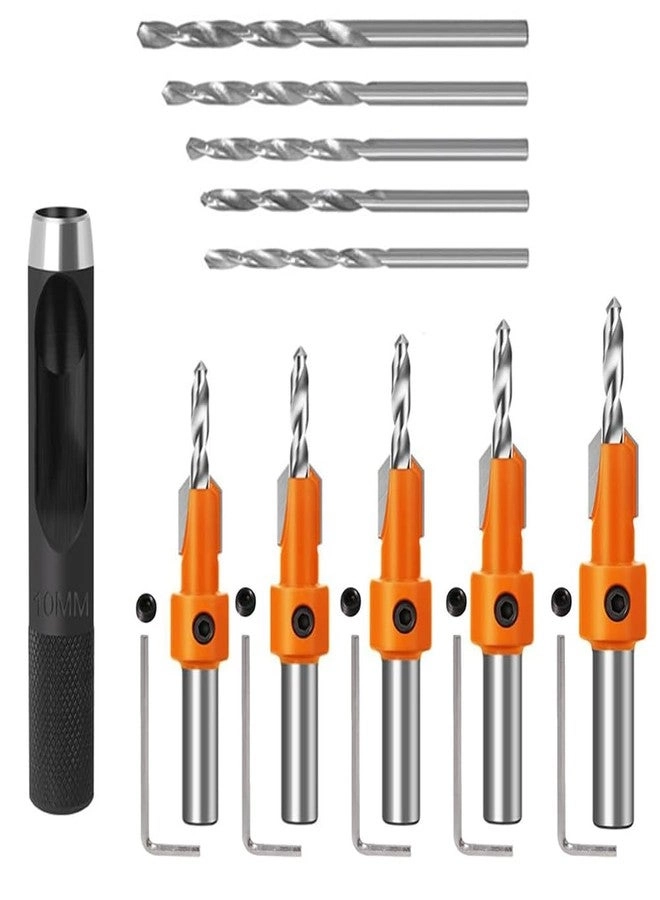 Serplex Tapered Countersink Drill Bits - #45 Carbon Steel 10Pcs 8mm