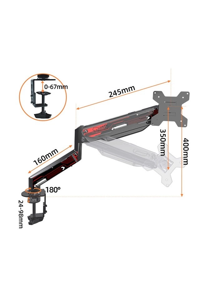 Gas Spring Monitor Arm - 32 in VESA 75x75/100x100mm
