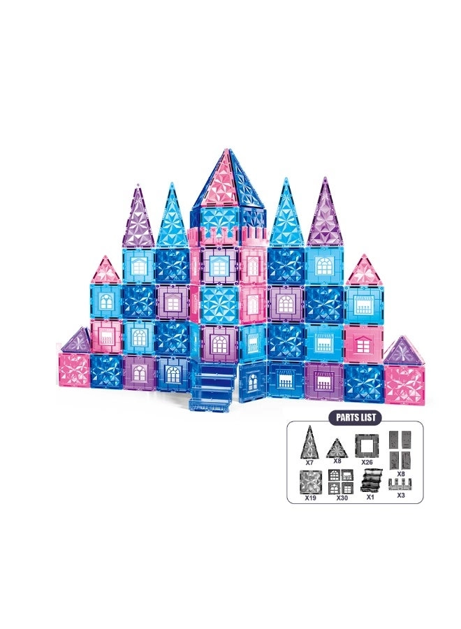 Magnetic Building Tiles Set - Castle-Themed 102-Piece