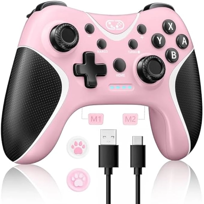 rayihni WIRELESS SWITCH CONTROLLER - PINK NINTENDO SWITCH/LITE/OLED/PC