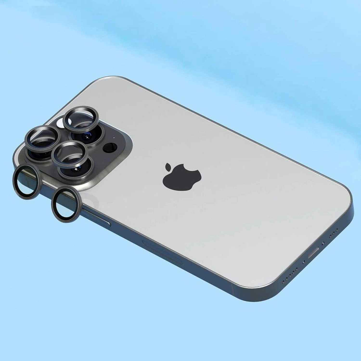 Titanium White Camera Lens Protector for iPhone 15 Pro/iPhone 15 Pro Max