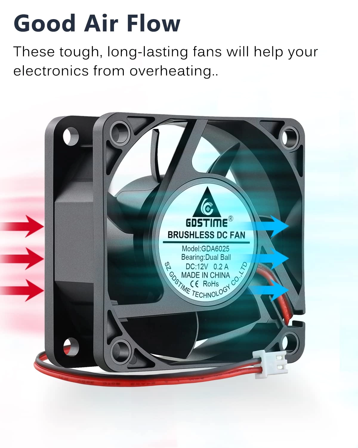 DC Brushless Cooling Fan - 2 60mm Pack
