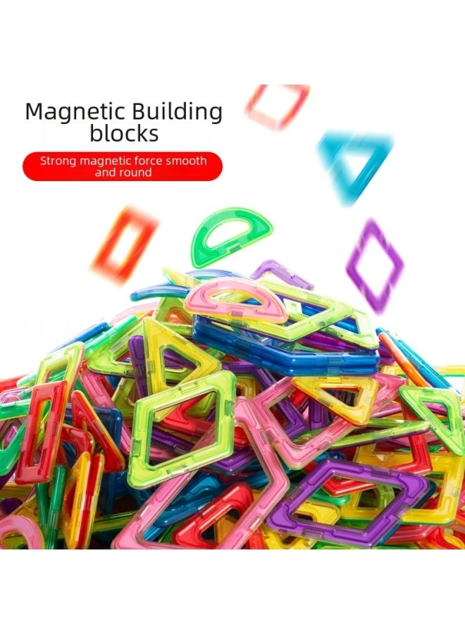 Magnetic Building Blocks - 84 pcs + Wheels + Storage Box