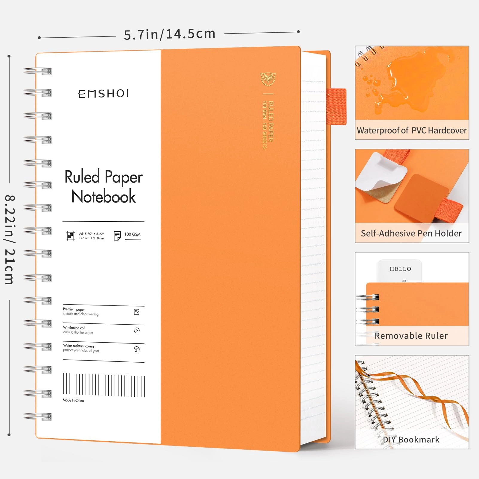 Notebook A5 Spiral - Lined 150 Sheets