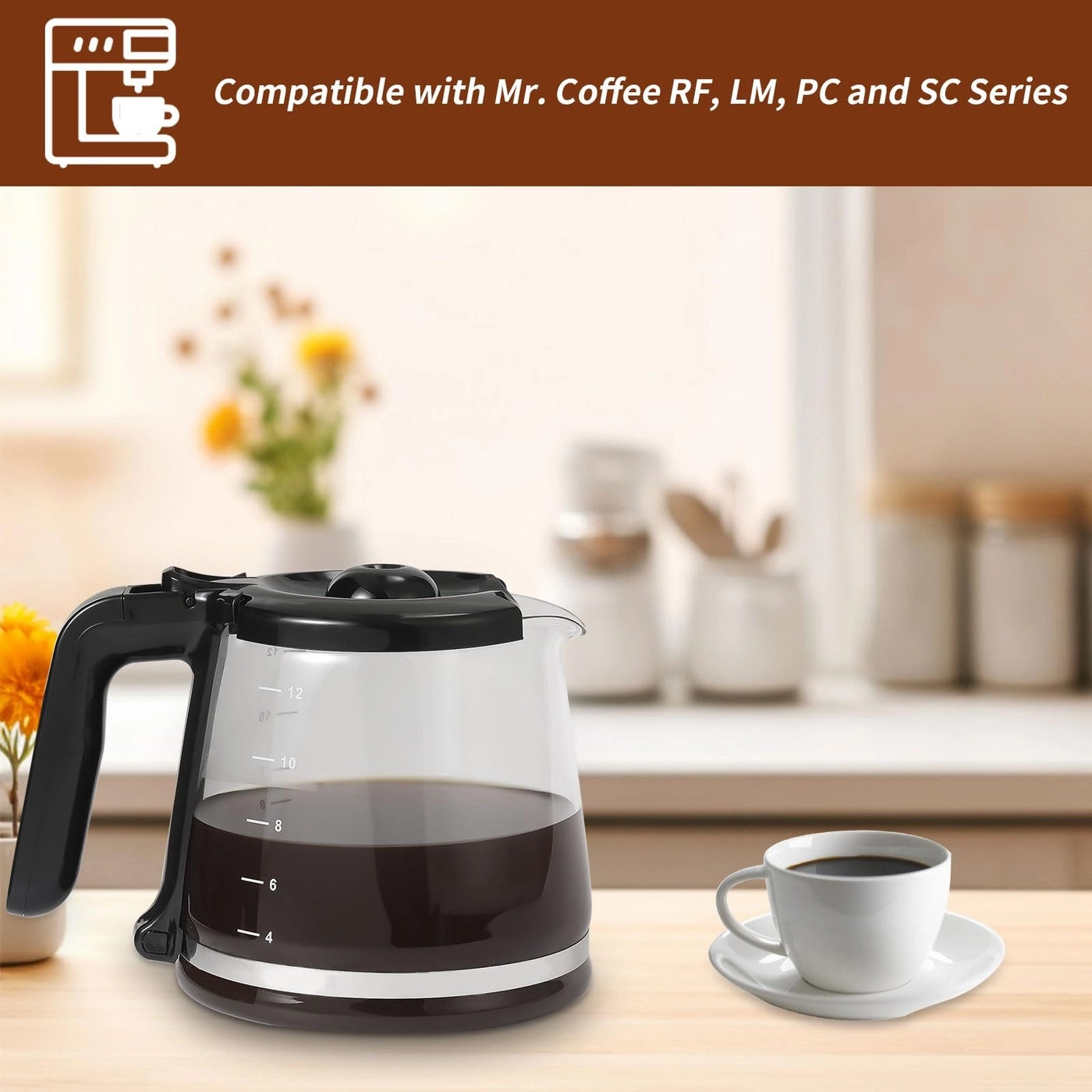 12-Cup Glass Coffee Carafe Replacement - 12-Cup