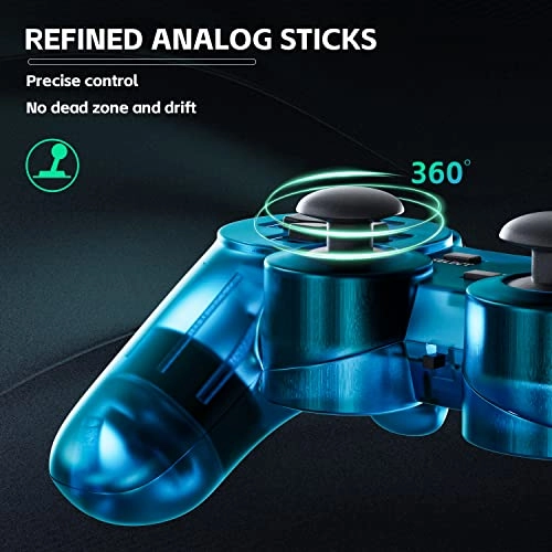 Wireless Controller - ClearBlue and ClearPurple PS-2 Play 2
