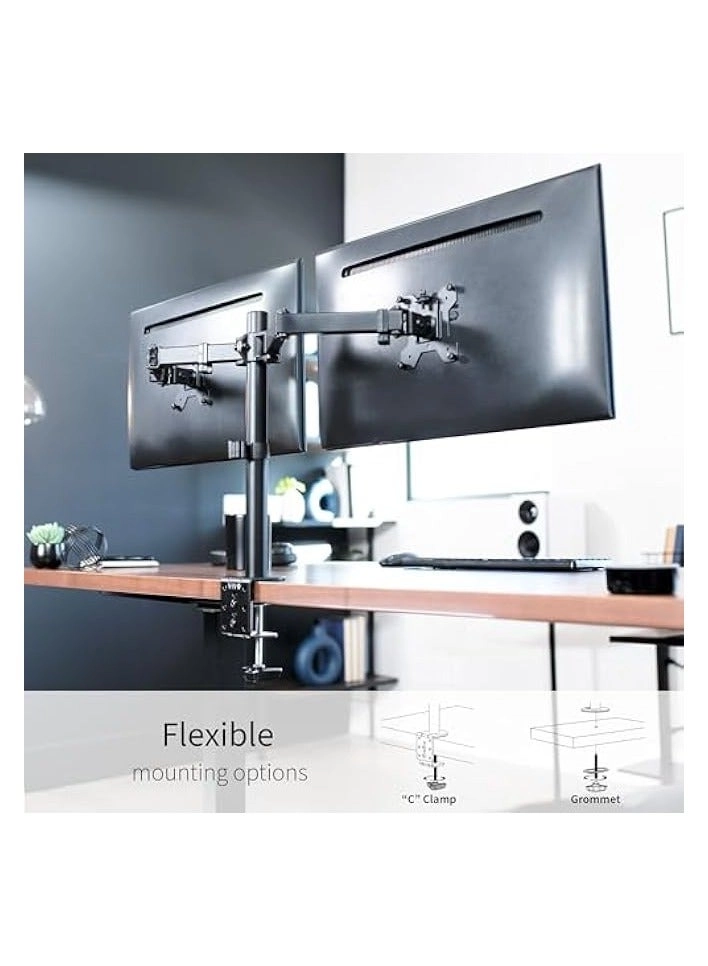 Dual LCD Monitor Desk Mount Stand - 2 27in