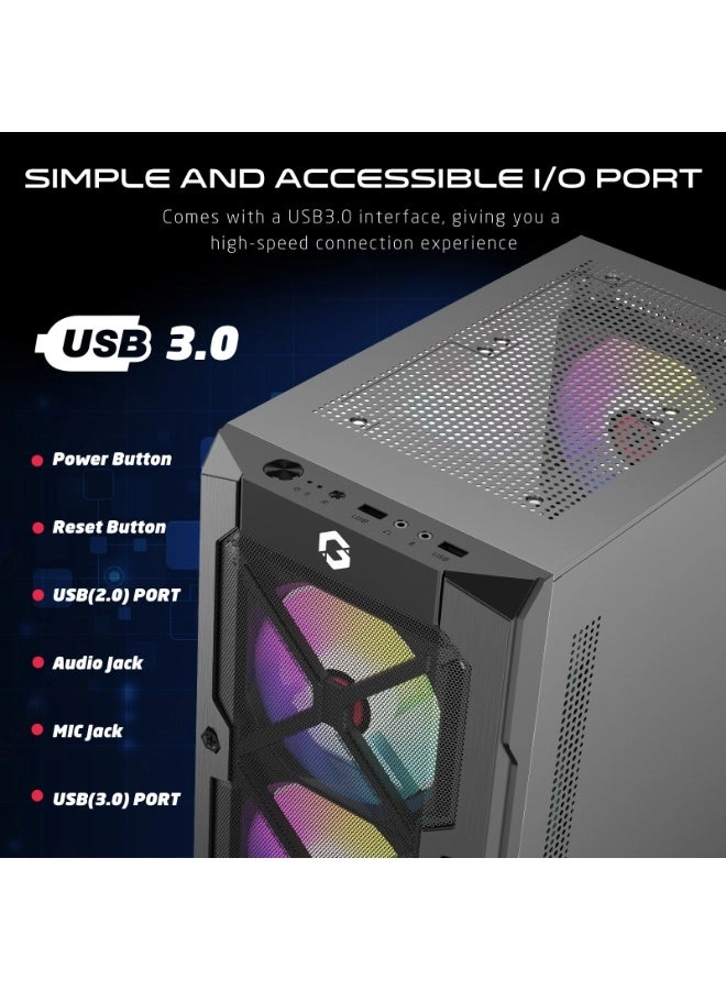 TRIDENT III-M - Tempered Glass Mid Tower