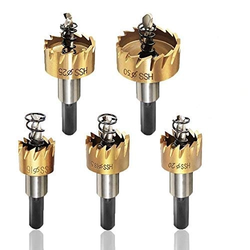 Zibuyu Hole Saw Drill Bit Set - 16mm/18mm/20mm/25mm/30mm for Metal