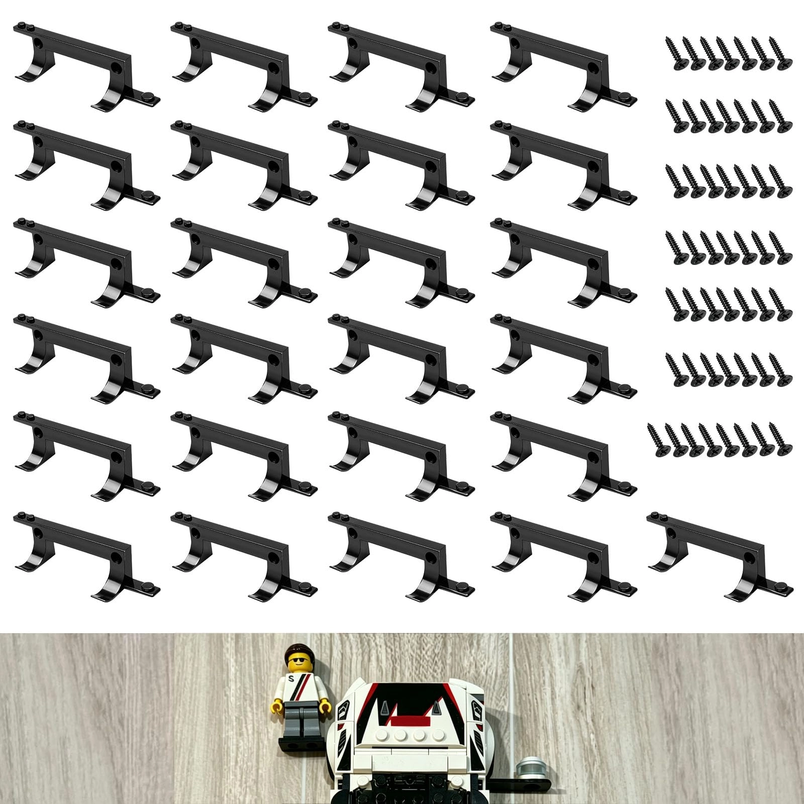 Wall Mount for LEGO Speed Champions - Plastic Vehicle 25Pcs