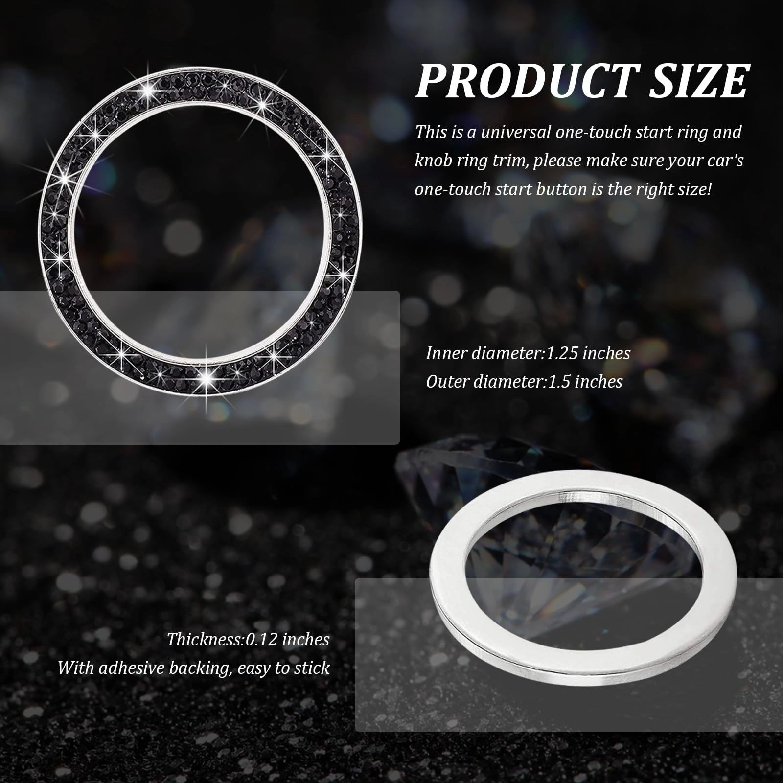 Rhinestone Car Engine Start Ring Decals