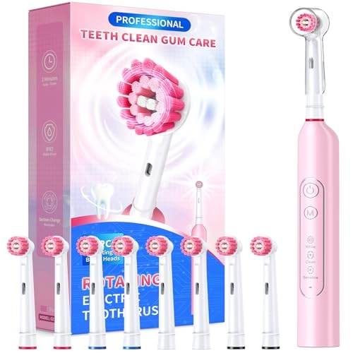 Rotating Electric Toothbrush - 8 Brush Heads 4 Modes 25-Day Battery Life