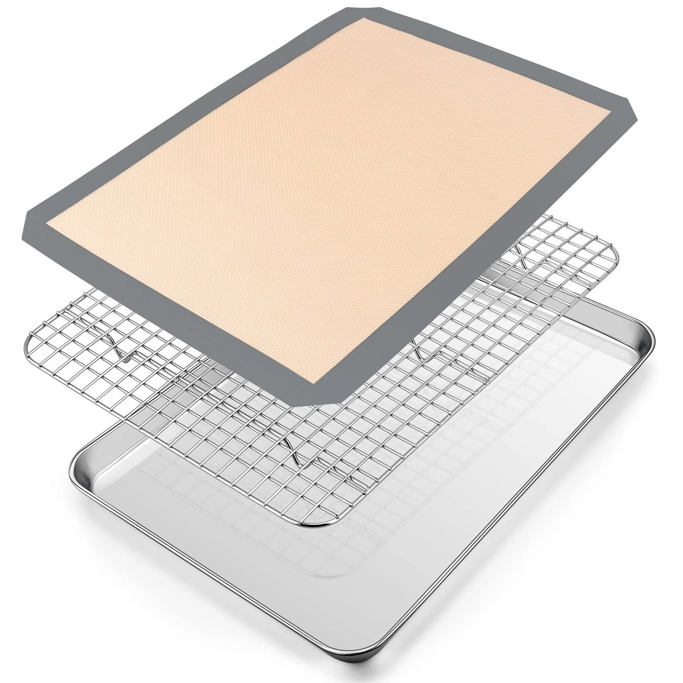 Toaster Oven Pan - 16 x 12 x 1 Inch Stainless Steel 3Pcs