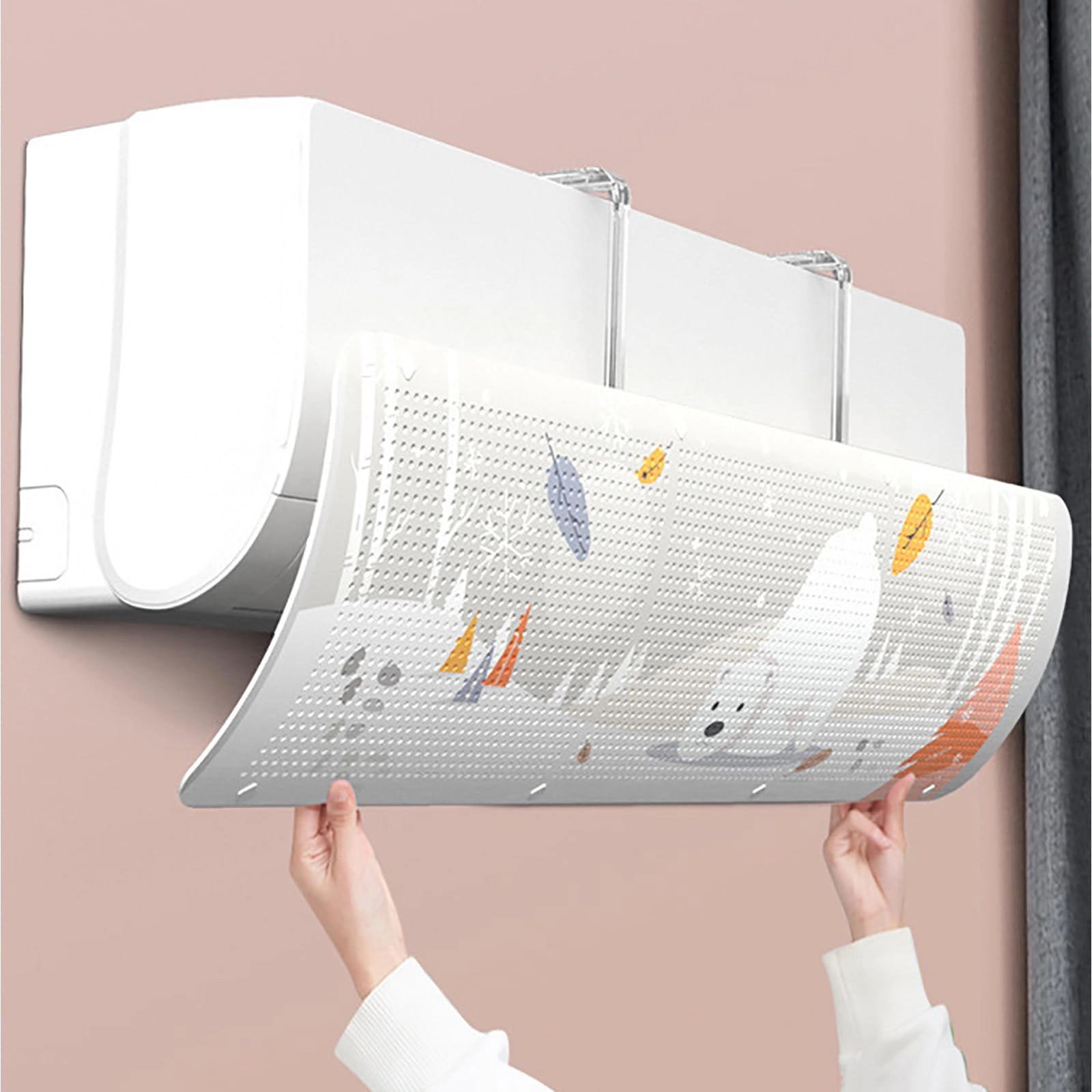 ALMEKAQUZ Air Conditioner Deflector - White 29.8 × 9.3 × 9.3 cm