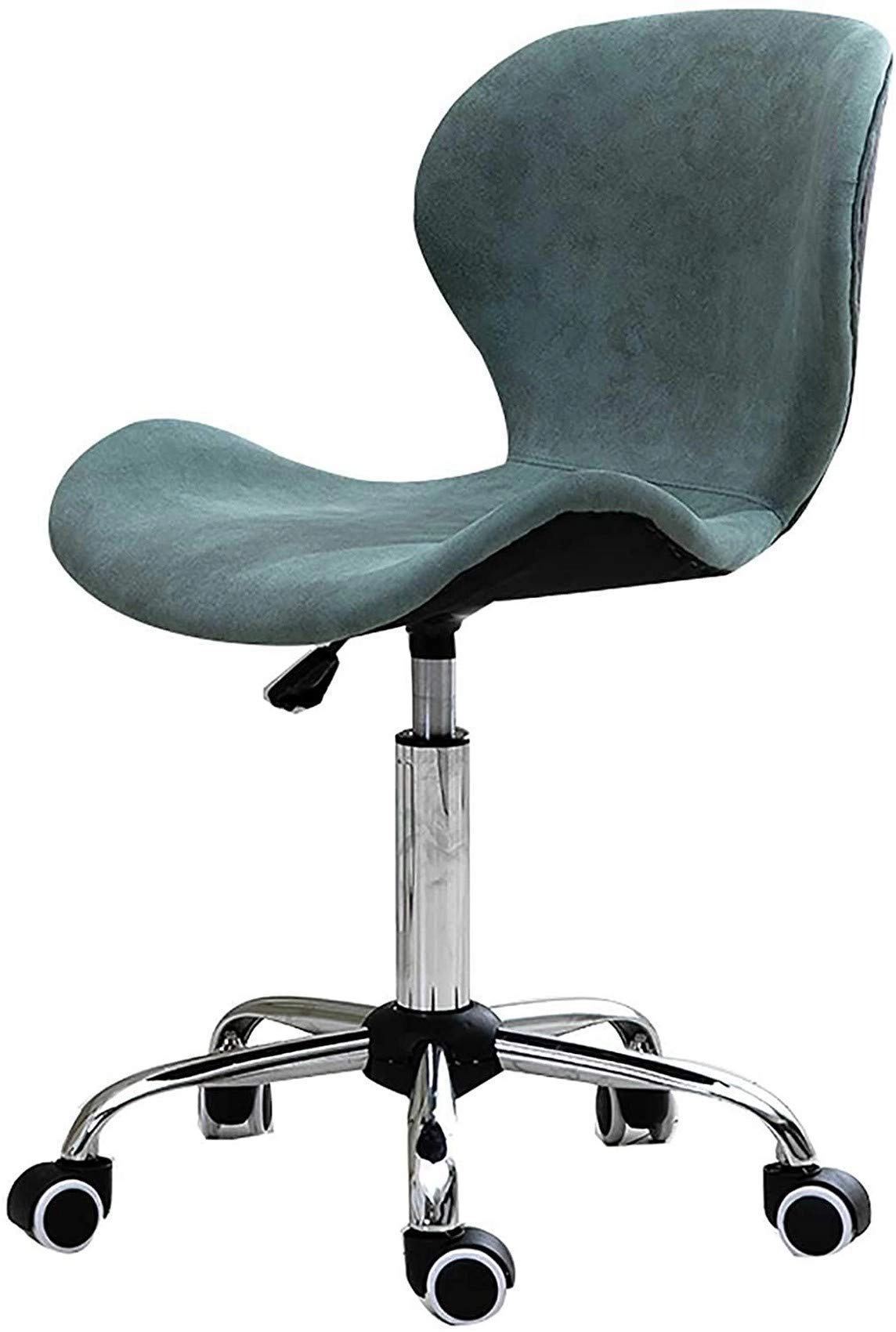 FTLOHQF Swivel Ergonomic Task Office Chair - Upholstered Velvet Armless Dark Green