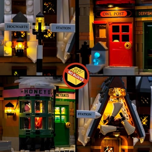 LED Light Set - Compatible with Lego 76457 Hogsmeade Village 2 light sources