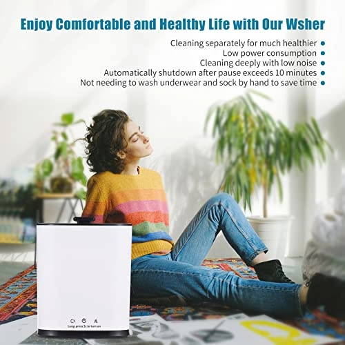 Fawoonu Portable Travel Washing Machine High-Power Mini Laundry Machine Double-Turbine Waving Washer 24W(Automatic Cycle Cleaning Version/ 4-Speed Adjustable Version)