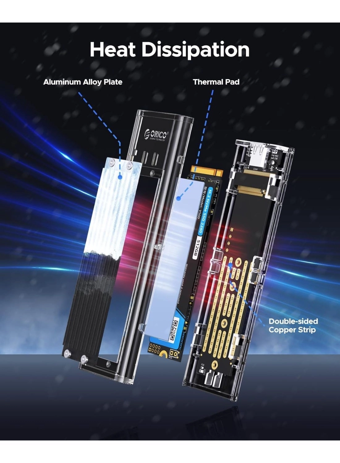 M.2 NGFF NVMe Enclosure - USB 3.2 Type C 10Gbps