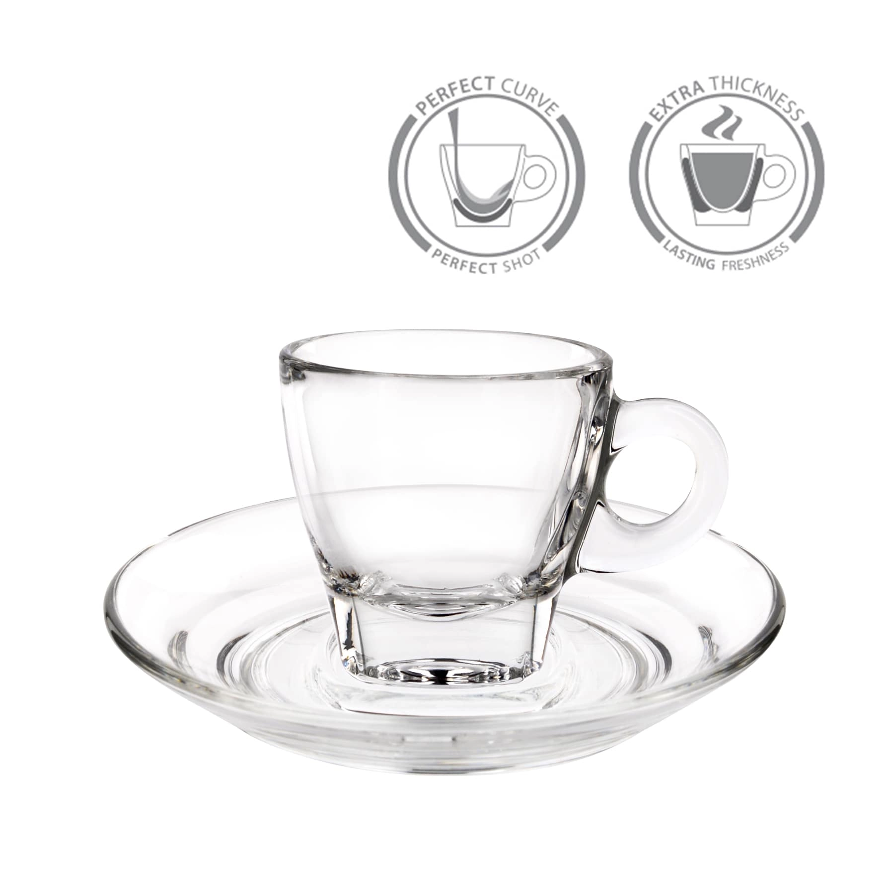 Caffe Espresso Cup & Saucer Set - 6 pcs
