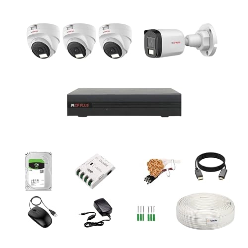illumax 2.4MP 4 Channel DVR + 2.4MP 3 Dome & 1 Bullet Cameras + 1 TB HDD - 1 TB + 4 CH SMPS + CCTV Cable + BNC/DC