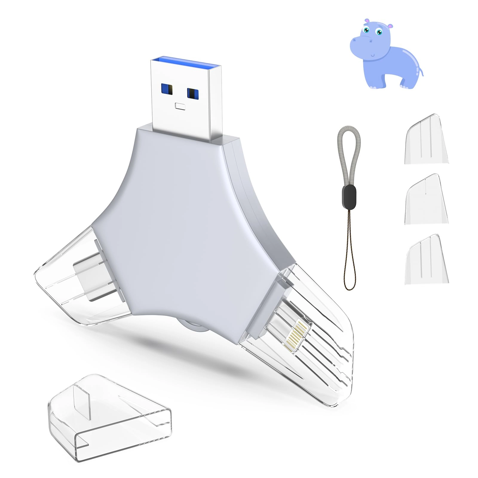 USB 3.0 Flash Drive - USB/Lightning/Type C 64GB