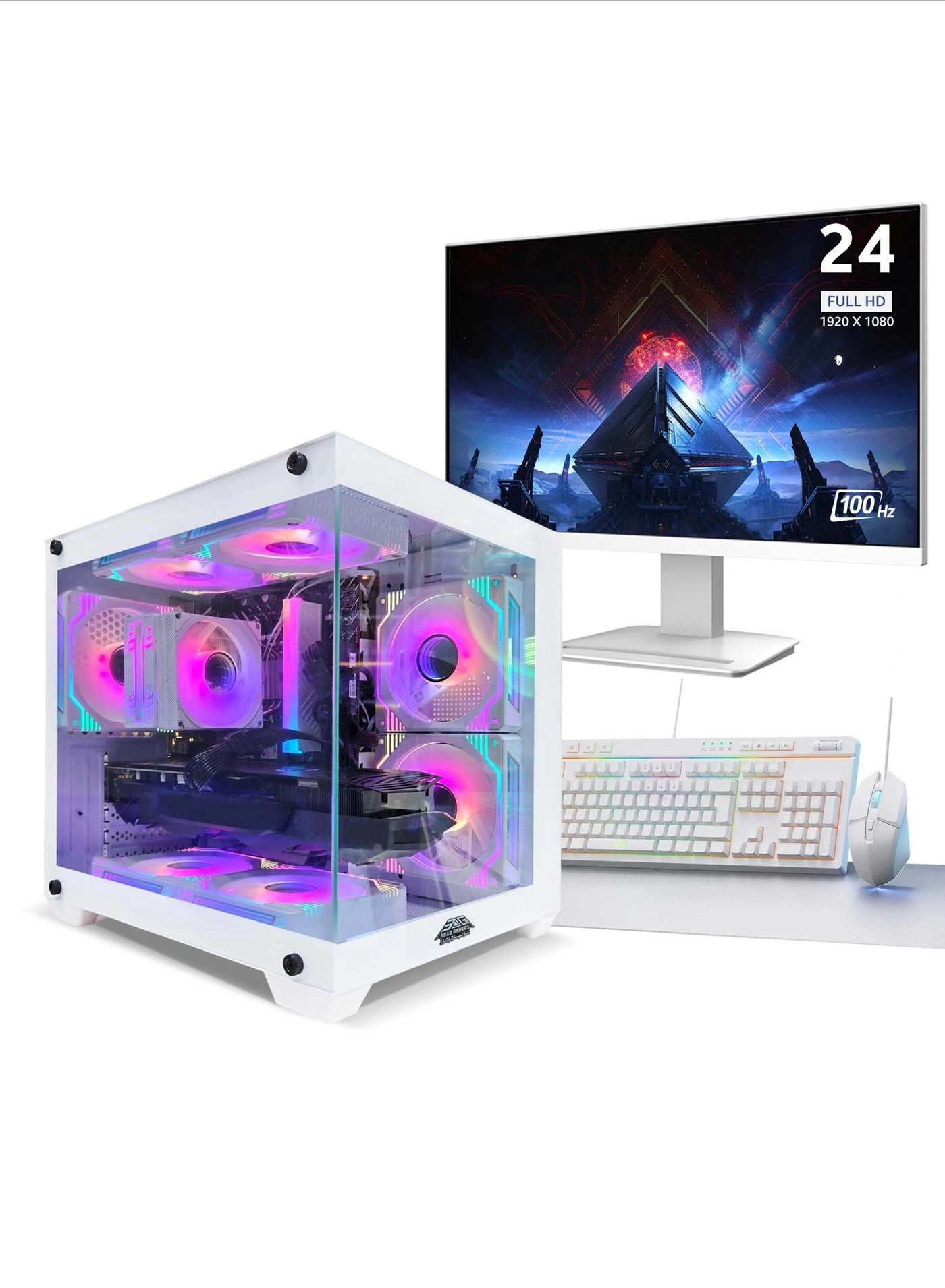 Gaming PC - Intel Core i5-14400F 16GB + FHD Monitor - 24inch + Keyboard & Mouse