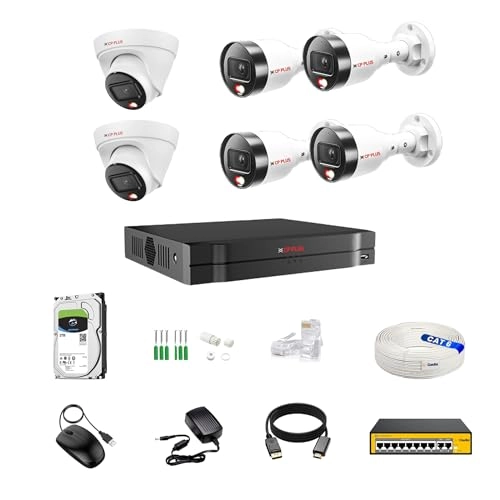 8 CH AI NVR + 2MP Dome IP Camera + Bullet IP Camera + 2TB Hard Disk + 8+2 POE Switch + CAT6 Cable