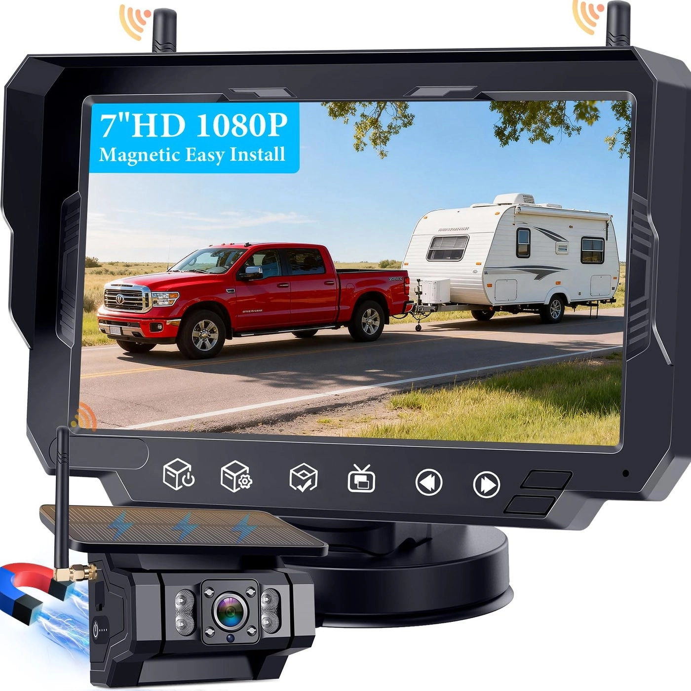 Solar Wireless Backup Camera - Night Vision Wireless 1080P
