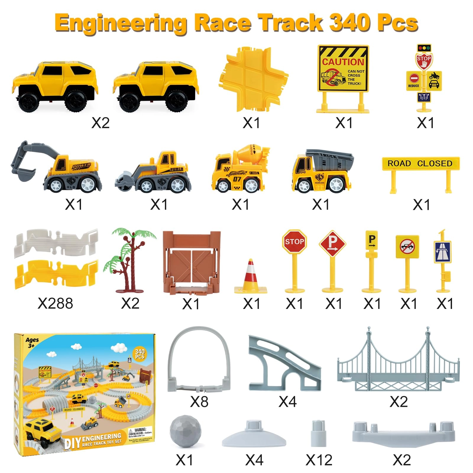 Construction Race Track - dinosaur